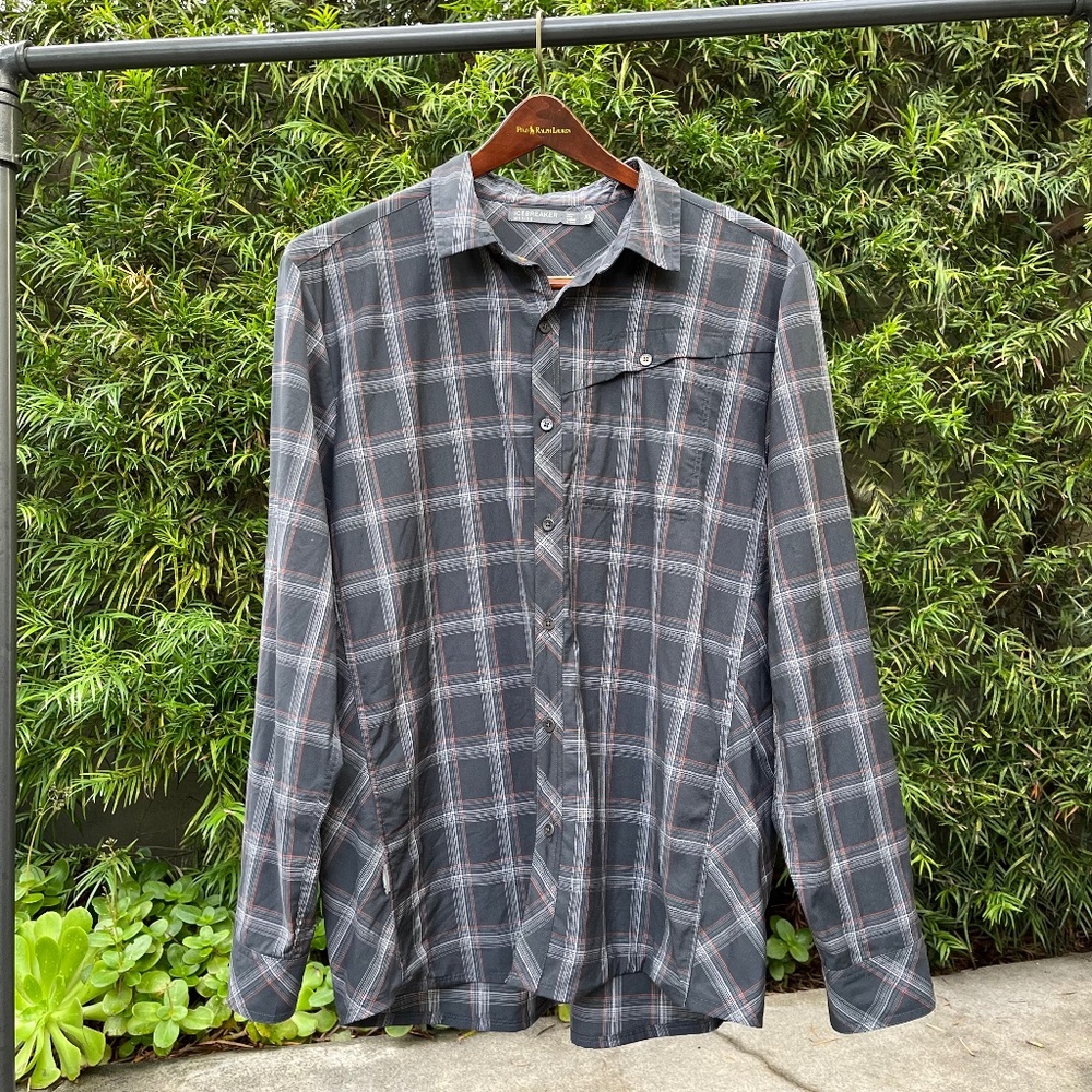 Icebreaker Men's XL Wool Long Sleeve Button Up Plaid Shirt